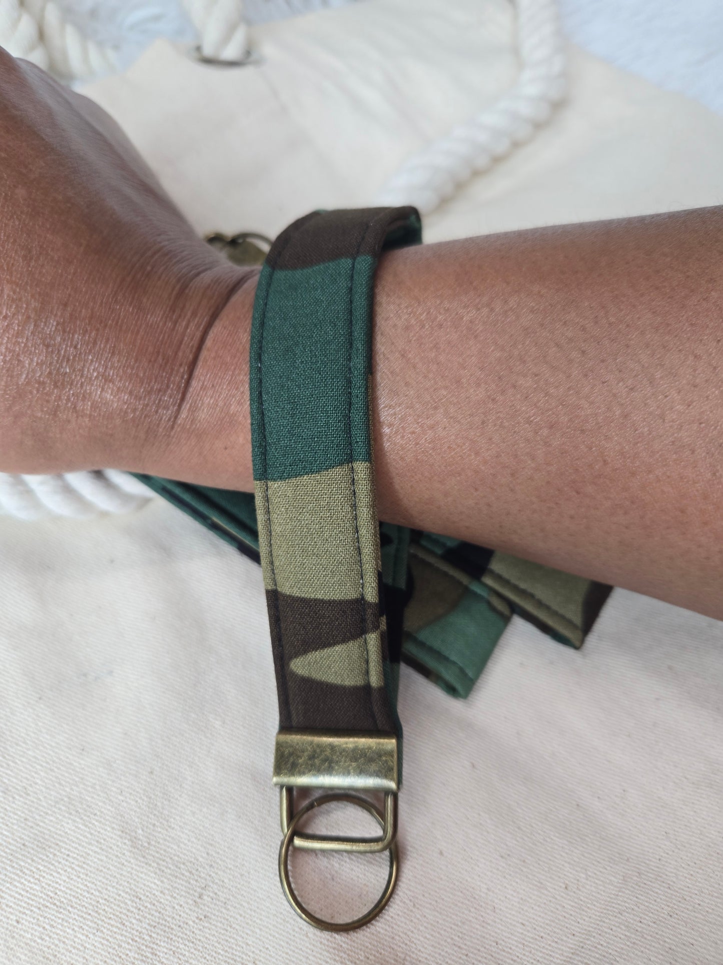 Camo Fabric Keychain Wristlet