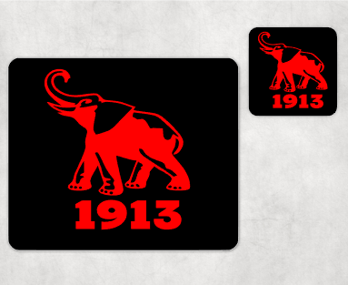 1913 Elephant Mouse Pad/Coaster set