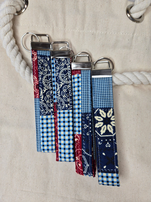 Bandana Fabric Keychain Wristlet