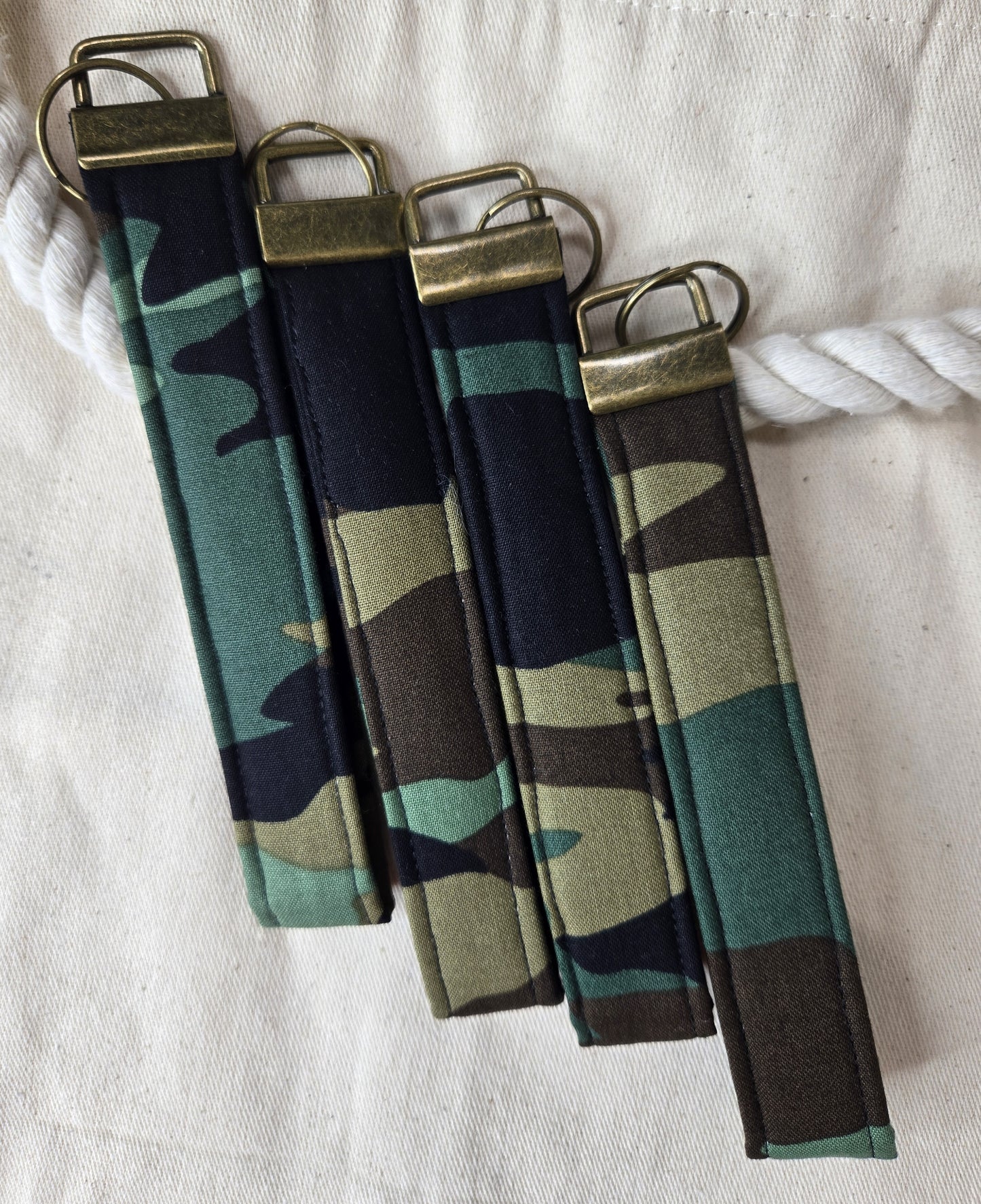 Camo Fabric Keychain Wristlet