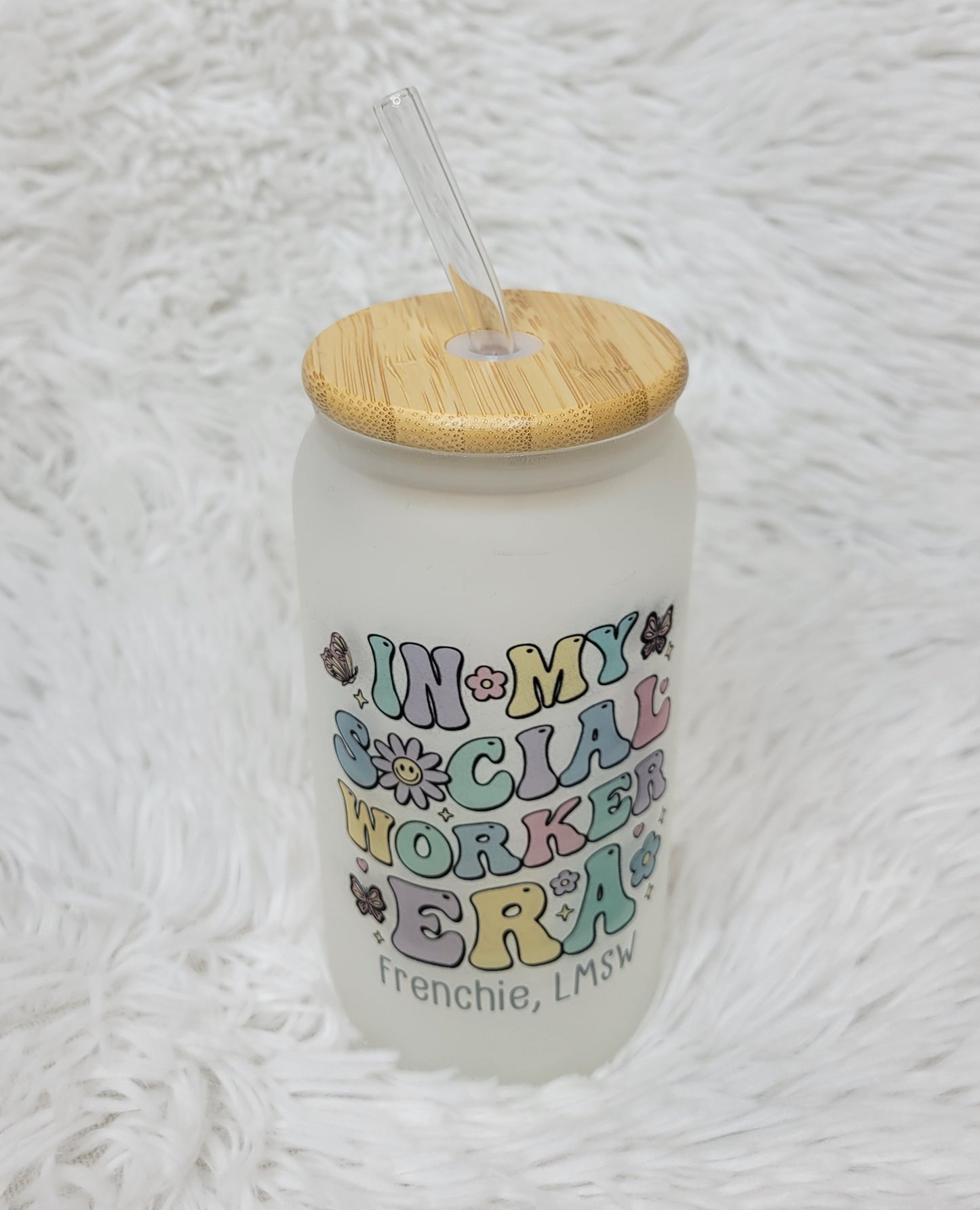 Social Worker Era 16oz Glass Tumbler